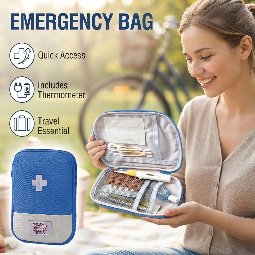 First Aid Travel Kit - Travel Medicine Bag Pill Storage Pouch