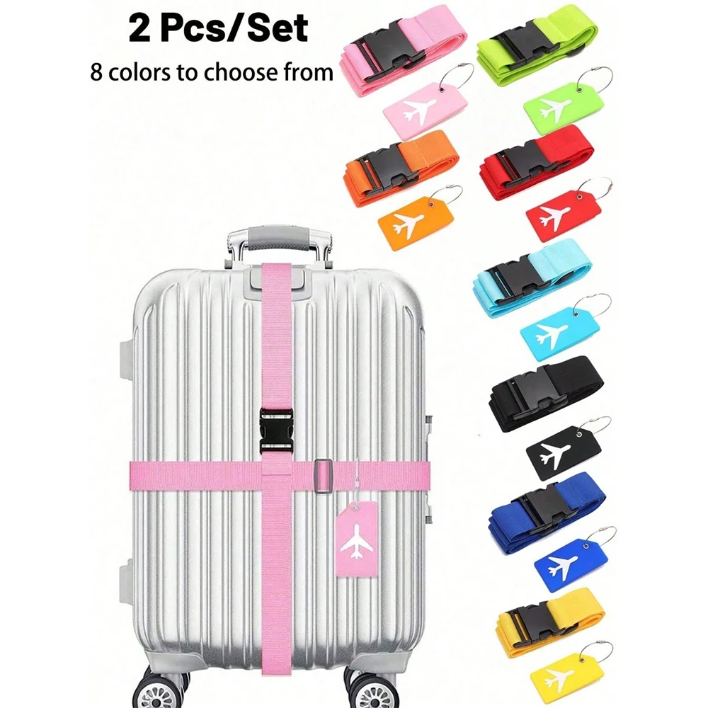 Travel Accessories Kit - Luggage Strap Set with Luggage Tag