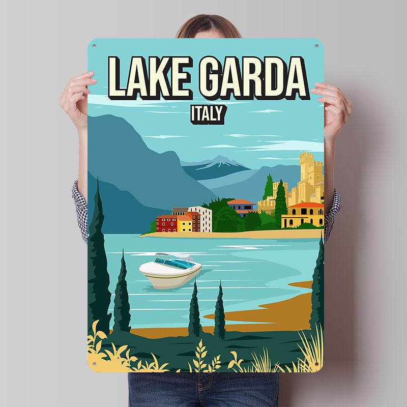 Travel Accessories Italy - Lake Garda Italy Travel Metal Poster