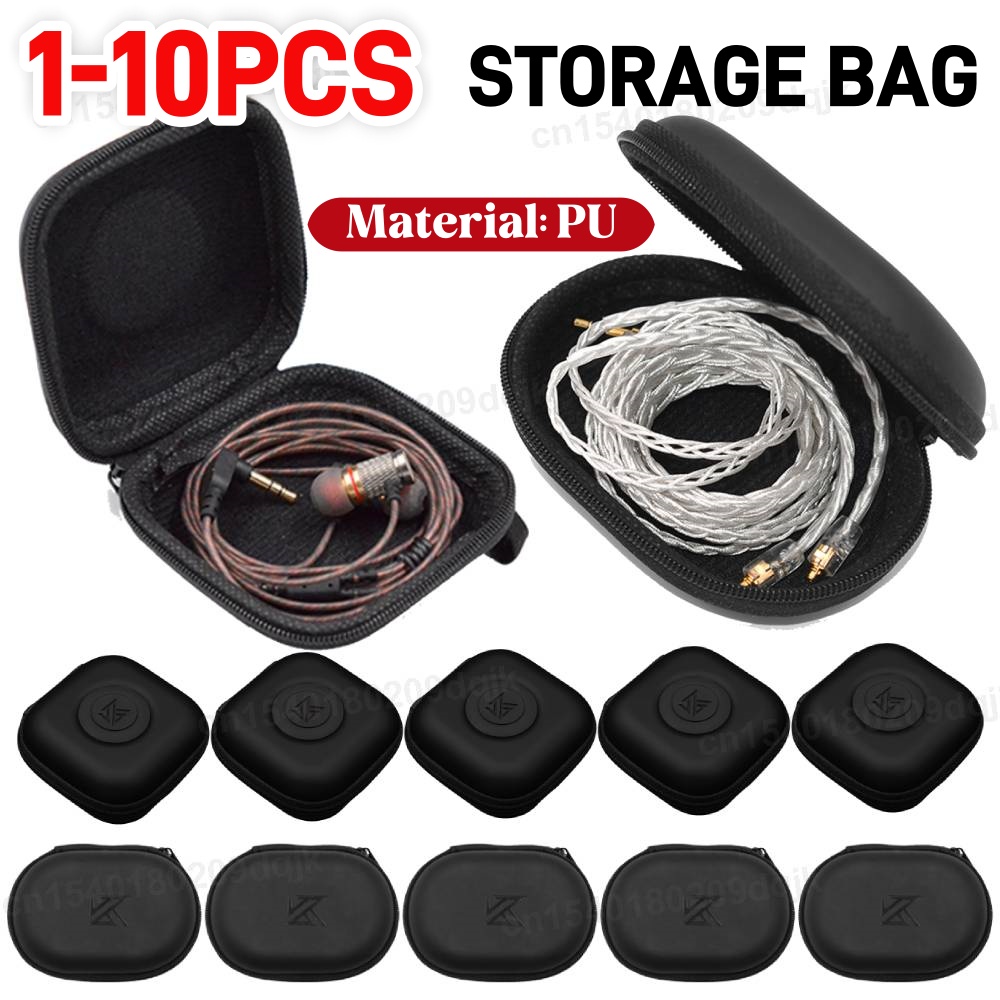 Travel Accessories Organizer Case - 1-10PCS KZ Earphones Case PU Leather