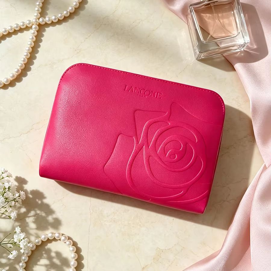 Travel Accessories Toiletries - Lancome PU Cosmetic Bag Bright Magenta