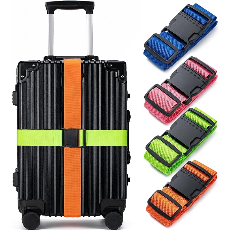 Travel Accessories Kit - 4Luggage Strap Set, Luggage Securing Strap,