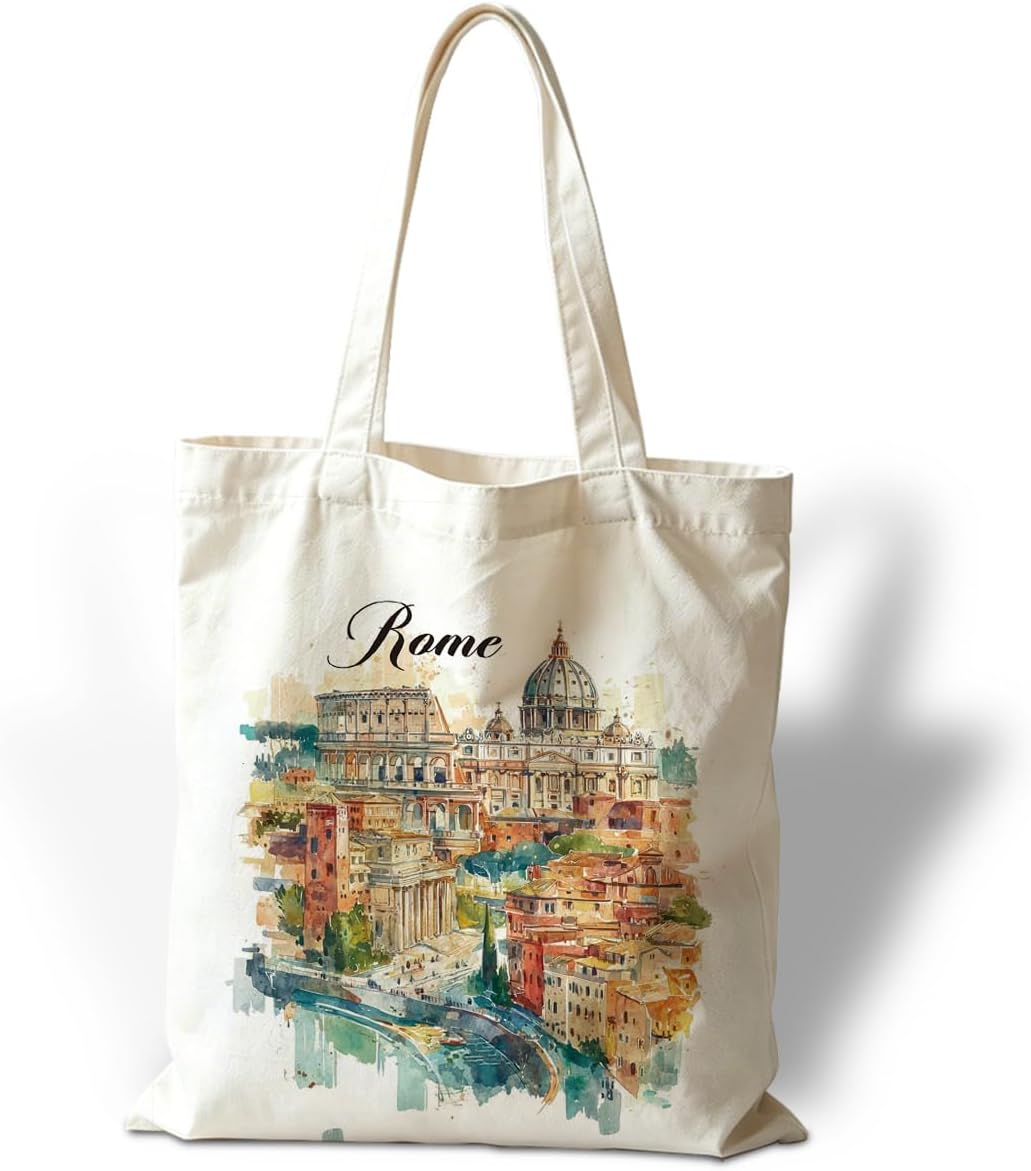 Rome Watercolor Canvas Tote Ba - Travel Accessories Italy 评论和价格