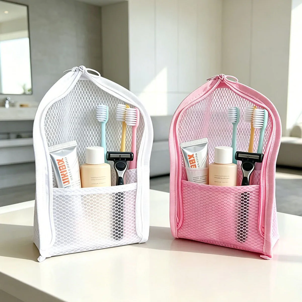 Standing Mesh Toiletry Bag for - Travel Accessories Organizer Case 评论和价格