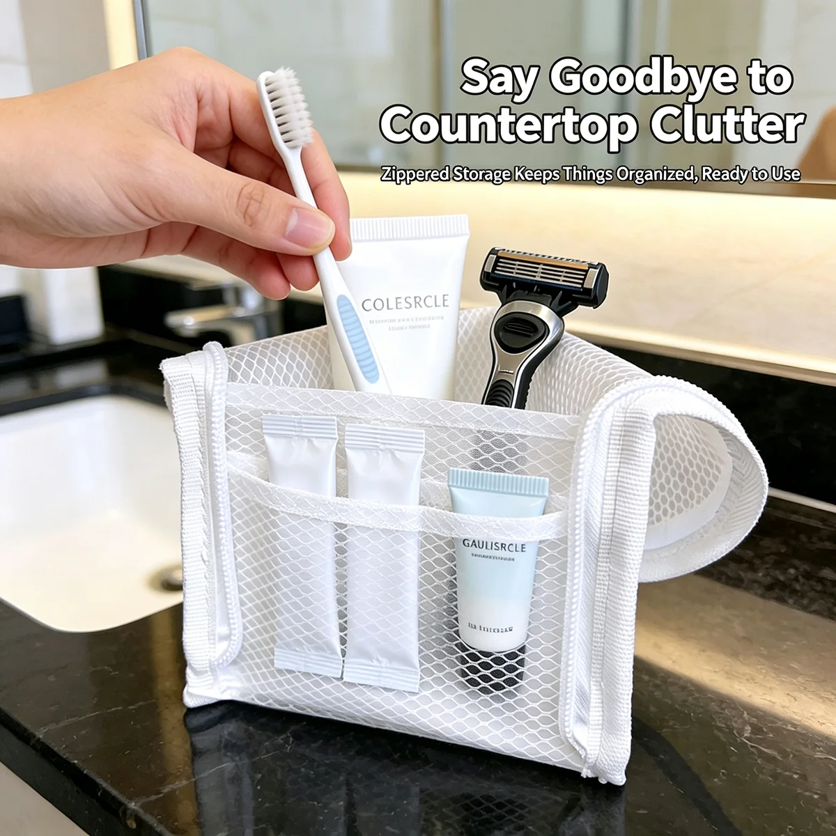 Standing Mesh Toiletry Bag for - Travel Accessories Organizer Case 评论和价格