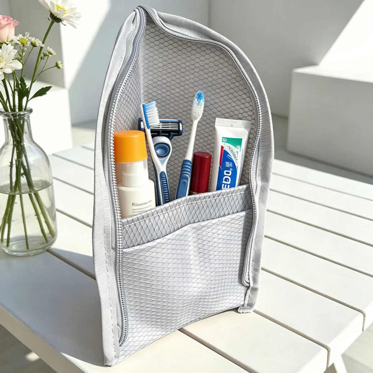 Standing Mesh Toiletry Bag for - Travel Accessories Organizer Case 评论和价格