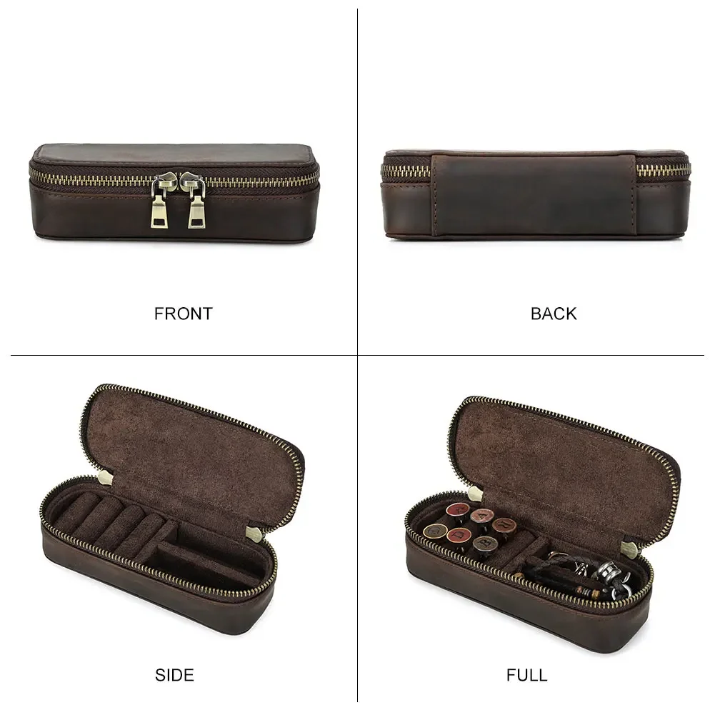 Vintage Genuine Leather Portab - Travel Jewellery & Accessories Organiser 评论和价格