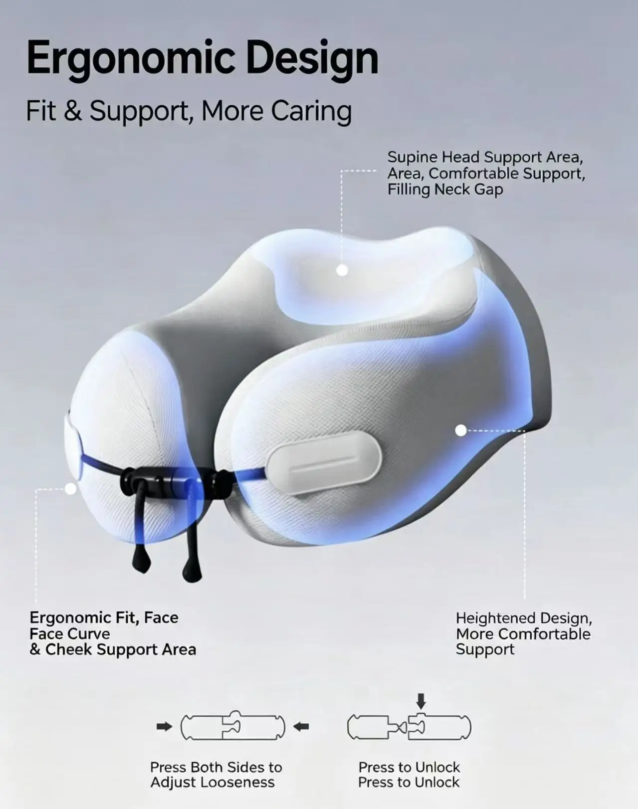 U-Shape Comfort Airplane Trave - Neck Pillow Memory Foam 评论和价格