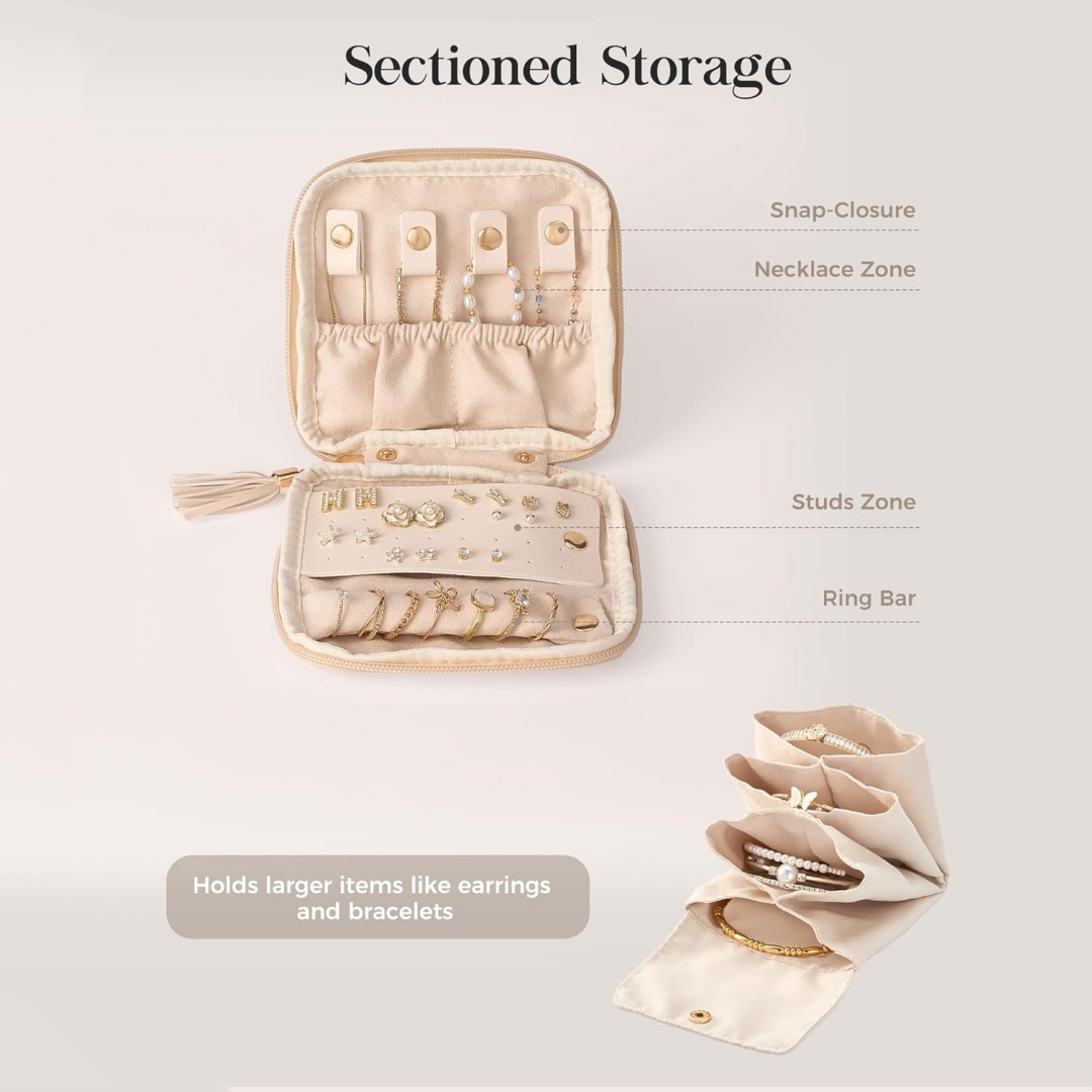 Soft Jewelry Case Organizer, P - Travel Jewellery & Accessories Organiser 评论和价格