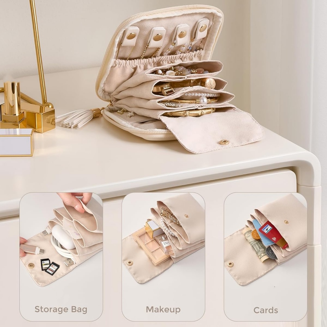 Soft Jewelry Case Organizer, P - Travel Jewellery & Accessories Organiser 评论和价格
