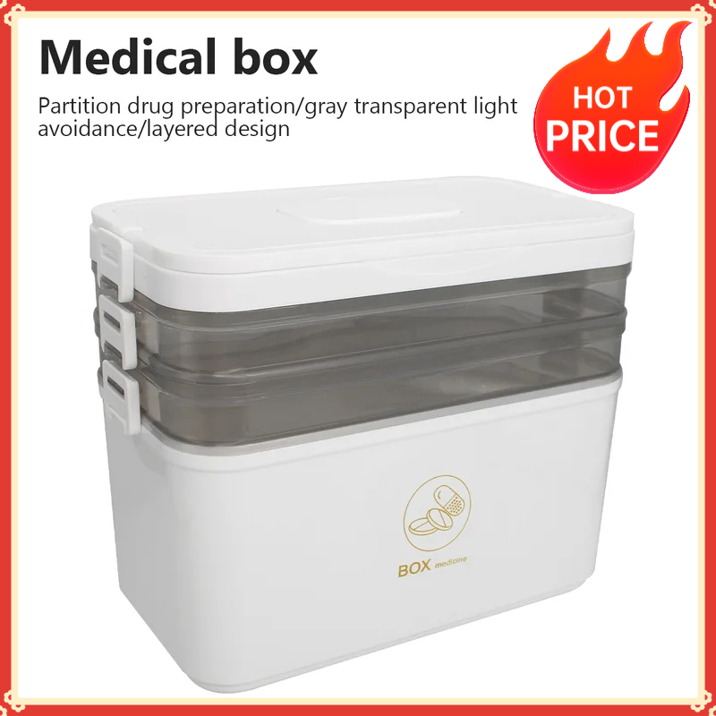 Portable Medicine Box Large Ca - First Aid Travel Kit 评论和价格