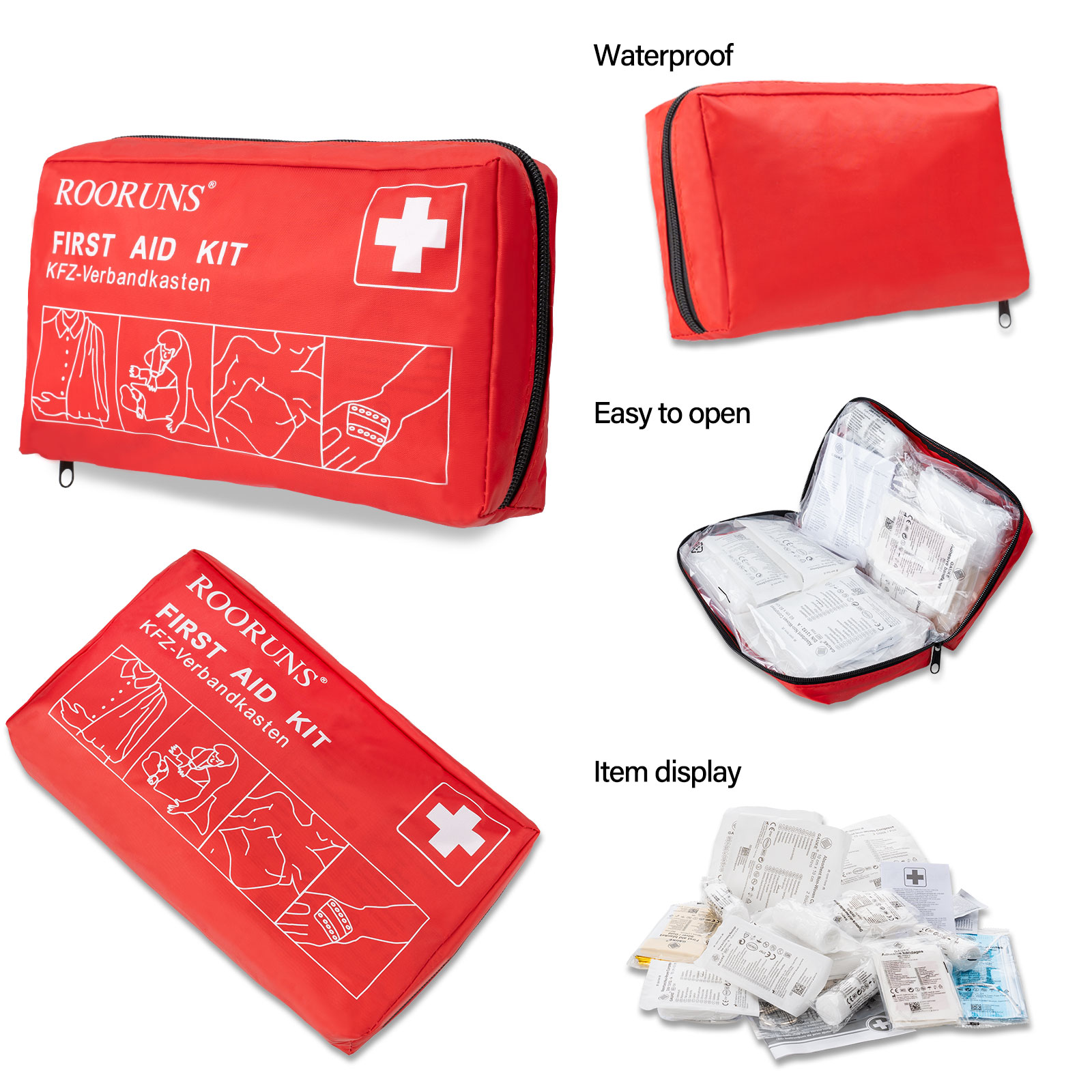 ROORUNS Portable First Aid Kit - First Aid Travel Kit 评论和价格
