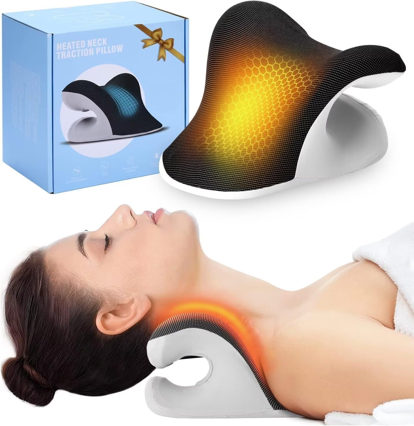 Heated Neck Stretcher Therapy  - Neck Pillow Memory Foam 评论和价格
